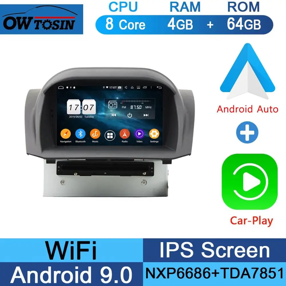 " ips 8 ядерный 4 Гб ram+ 64 Гб rom Android 9,0 автомобильный DVD радио gps для Ford Transit Custom 2013 DSP CarPlay - Цвет: 64G CarPlay Android
