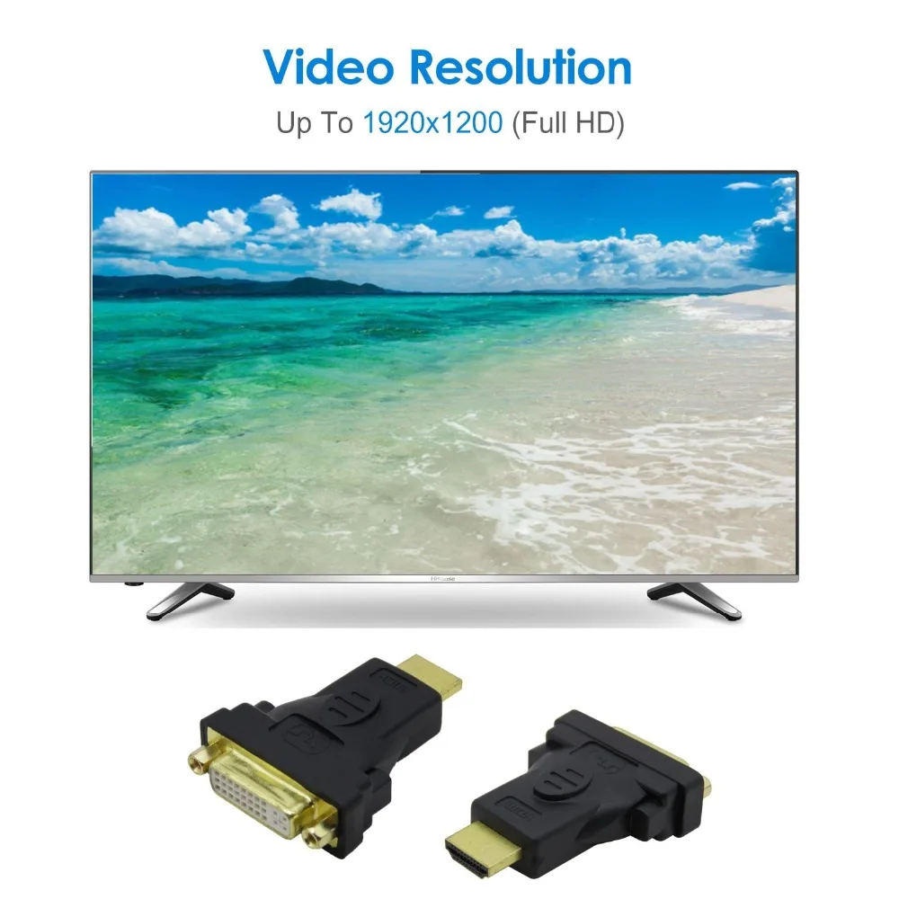 Адаптер HDMI в DVI D 24 + 5 2 шт. конвертер адаптер с золотым покрытием 1080P адаптером| |