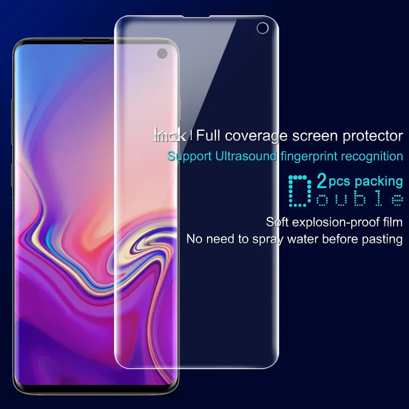 Imak ультразвуковая разблокировка пленка для samsung Galaxy S10 Plus Защитная Прозрачная Гидрогелевая пленка