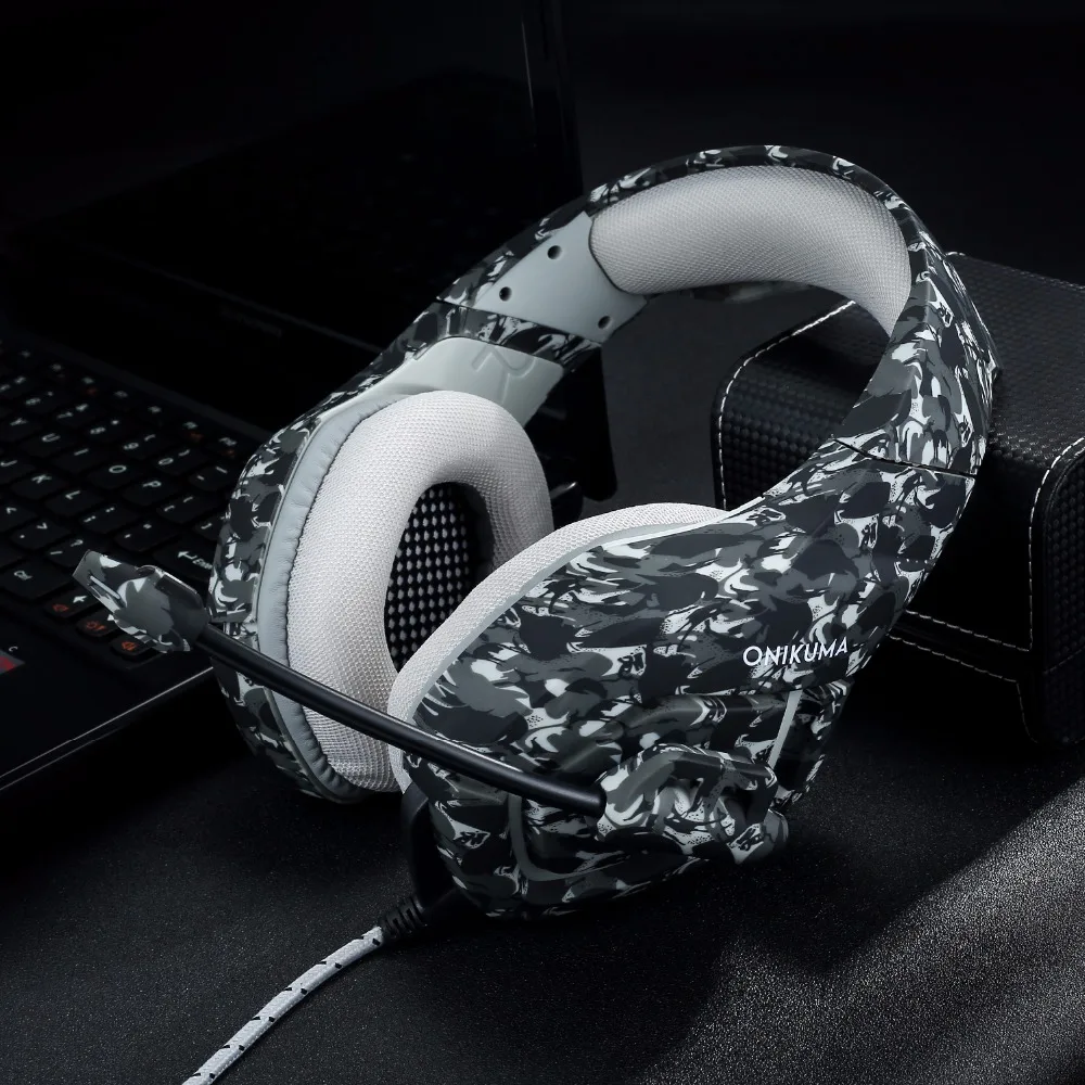 ONIKUMA K1 B с камуфляжным узором PS4 игровая гарнитура стерео бас наушники микрофоном