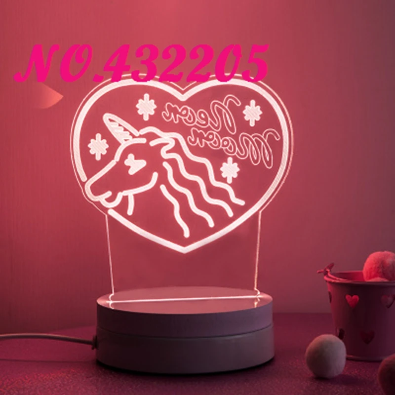 Экшн фигурка Единорог любовь жест Милая мультяшная проекционная Ночная лампа