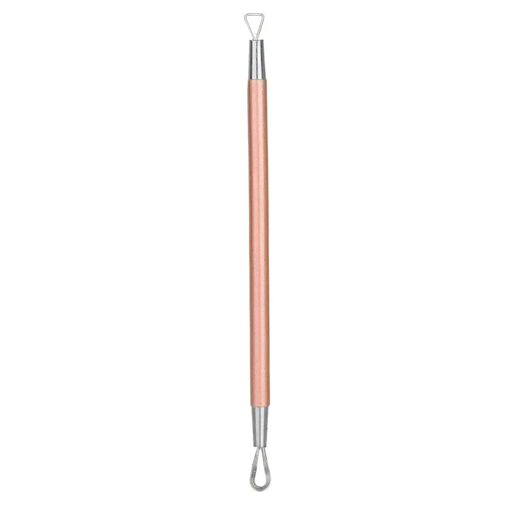Rose Gold Двуглавый экстрактор из нержавеющей стали для удаления угрей и угрей, треугольное кольцо для удаления прыщей, инструмент для очистки кожи лица - Цвет: Rose Gold