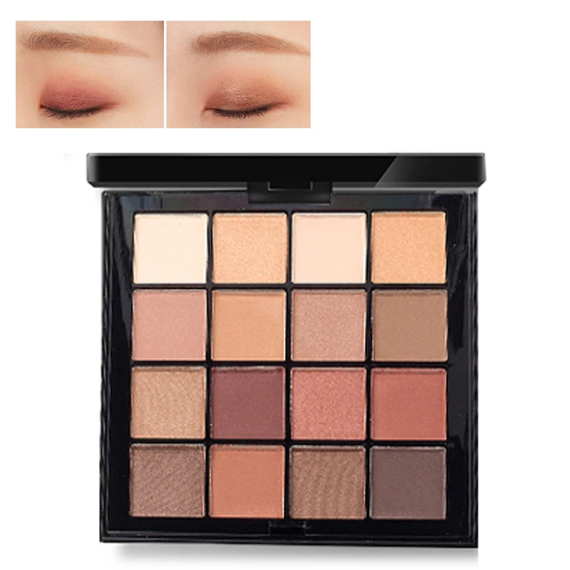 Палитра матовых и мерцающих теней для век 16 цветов нейтральные тени Pop Colos сменные