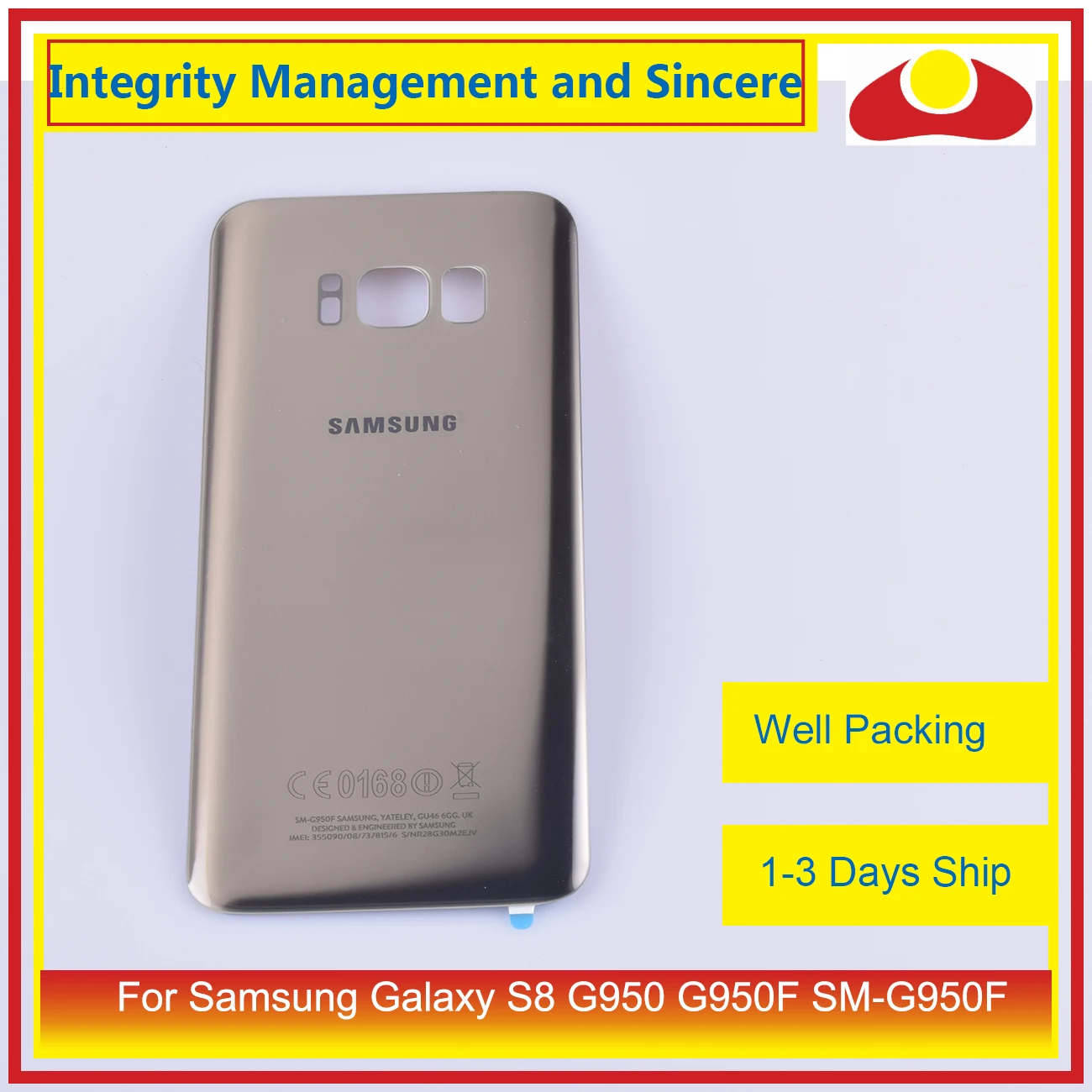 10 шт./лот для Samsung Galaxy S8 g950 G950F SM-G950F корпус батарея Дверь Задняя стеклянная крышка корпус