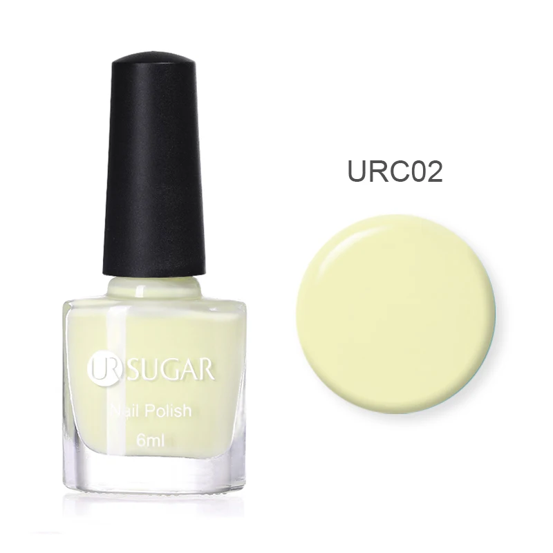URC02 Ur Sugar 6 мл яркий лак для ногтей, светильник для ногтей, розовый, желтый, синий лак для ногтей, чистый цвет, лак для ногтей, лак для маникюра, Базовое покрытие - Цвет: URC02
