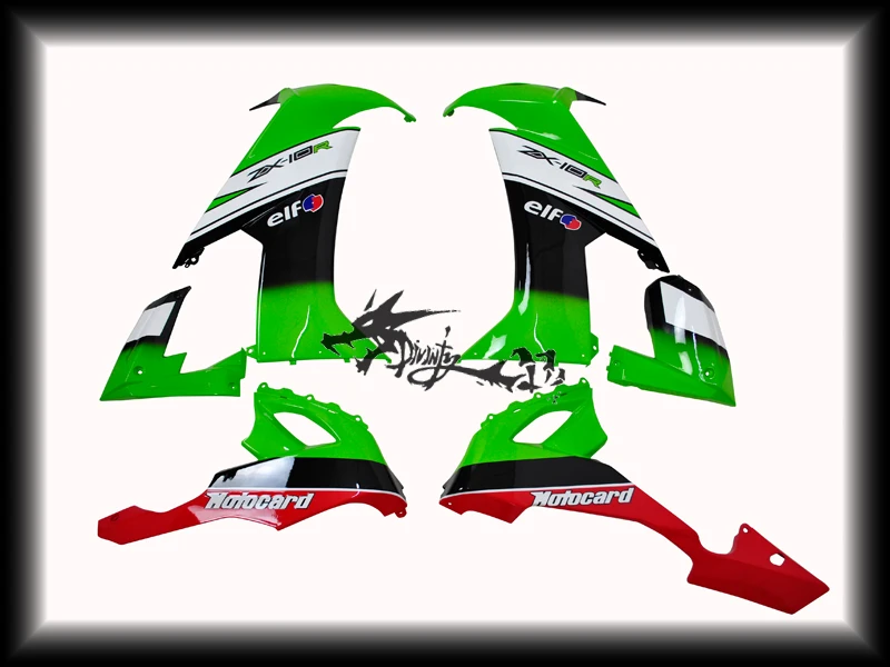 Для 2008-2010 ZX10R ZX-10R Зеленый Белый Черный Красный ABS Литья Под Давлением Полный
