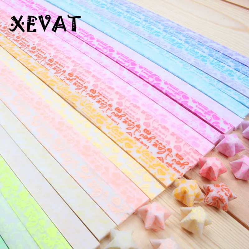 300 шт./лот сделай сам складная бумажная звезда подарок случайный десять цветов lucky