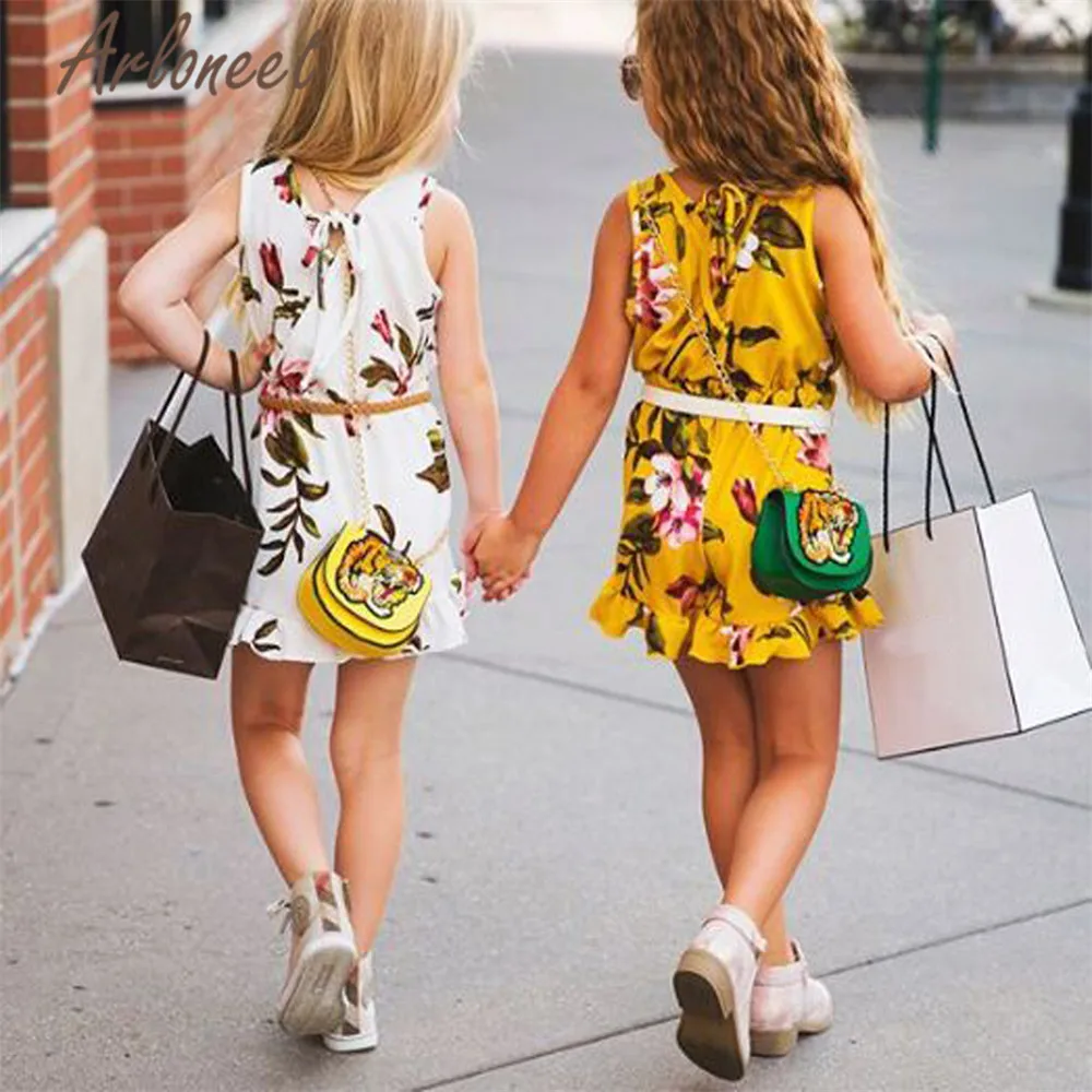 ARLONEET/Модная одежда Костюм для маленьких девочек Комбинезон без рукавов с