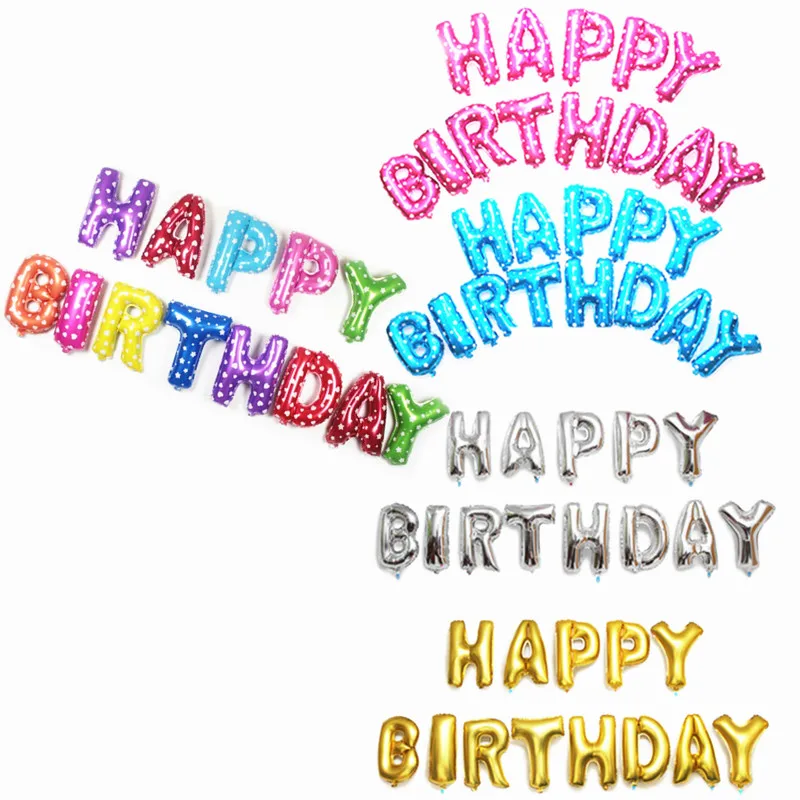 BINGTIAN новый золотой Серебряный розовый синий многоцветный буквы с днем рождения