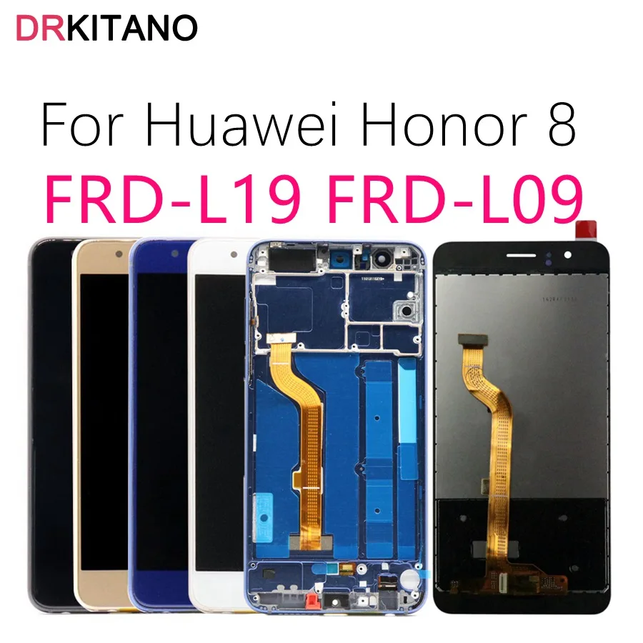 Для Honor 8 ЖК-дисплей сенсорный экран дигитайзер Honor8 ЖК-дисплей для huawei Honor 8 ЖК-дисплей с рамкой FRD L19 L09 L14 замена экрана