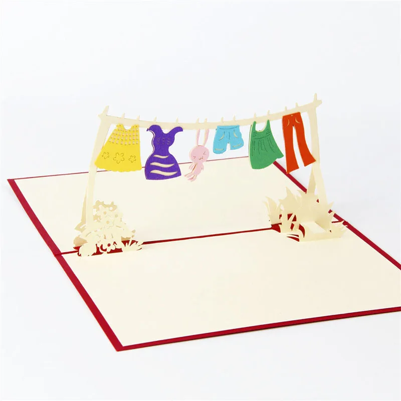 3D лазерная резка ручная работа детская память бумага пригласительные открытки