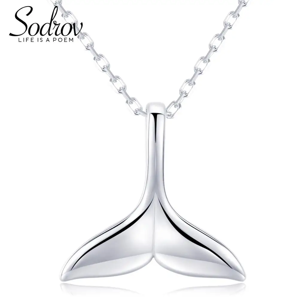 

Sodrov Jewelry Necklace Pendant 925 Silver Female Link Chain Women Animal Ocean Fine Accessories