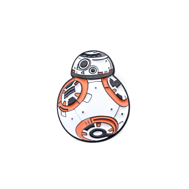1 P3044 Dongmanli крутой робот R2D2 металлические эмалированные булавки и броши для женщин и мужчин нагрудные булавки рюкзак сумки шляпа значок подарки - Окраска металла: 1