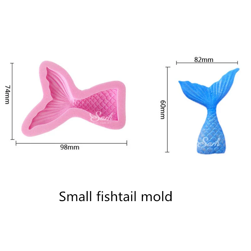 Small fishtail mold Русалка морской конек Морская звезда Торт Топпер океан мир день рождения десерт украшения для девочек день детей вечерние принадлежности милый подарок - Цвет: Small fishtail mold