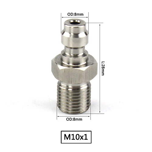 M10 male plug x 3 PCP Airforce высокое давление Пейнтбол M10x1 нержавеющая сталь быстроразъемный разъем 8 мм штекер воздуха разъем подключения 3 шт./лот - Цвет: M10 male plug x 3