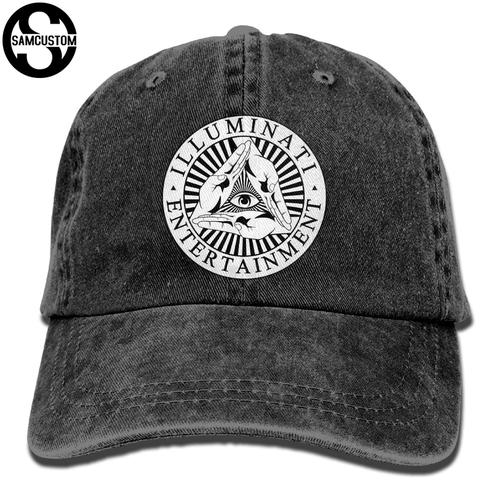 SAMCUSTOM Illuminati жесты 3D Творческая личность Промытые джинсовые шапки осень лето