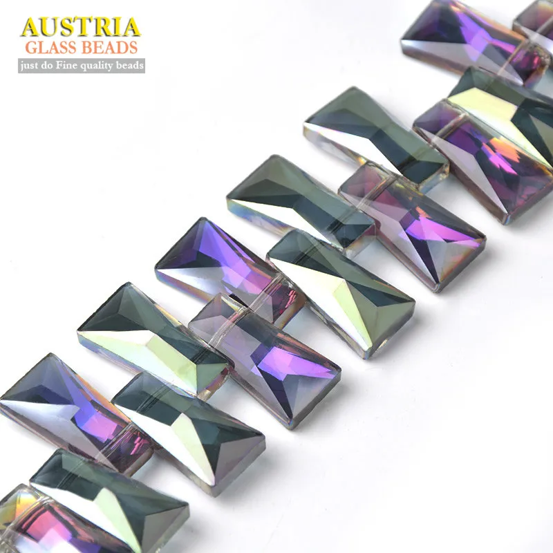 

10 шт./лот 7*10*20 мм прямоугольные граненые Австрийские хрустальные бусины, гетероморфные стеклянные бусины для изготовления ювелирных издели...