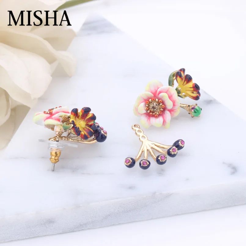 MISHA, Роскошные Ювелирные наборы для женщин, Дамское ожерелье, серьги, цветок, цепочка на свитер, вечерние Ювелирные наборы для женщин, подарок L467