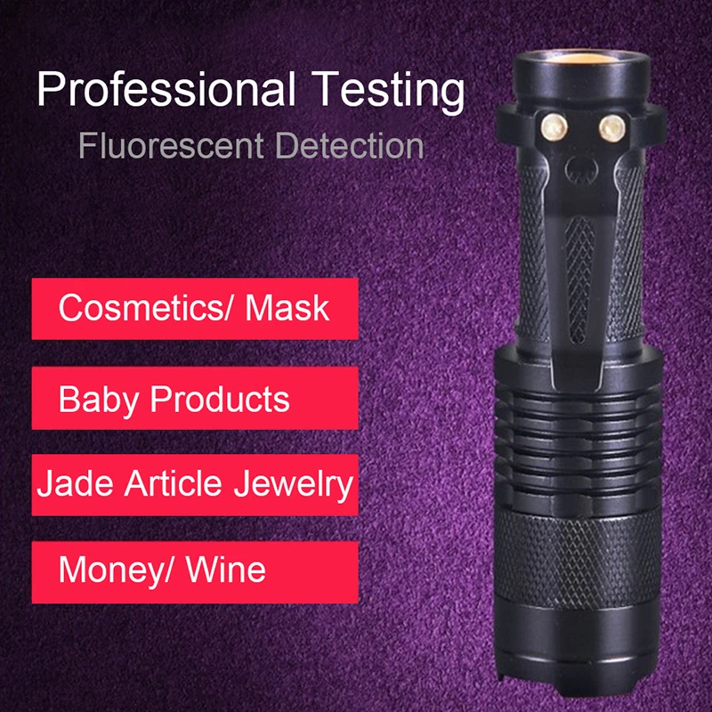 395 Flashlight Ultra Violet Light With Zoom Function Mini UV Black Pet Urine Stains Detector Scorpion Use AA/14500 battery | Освещение