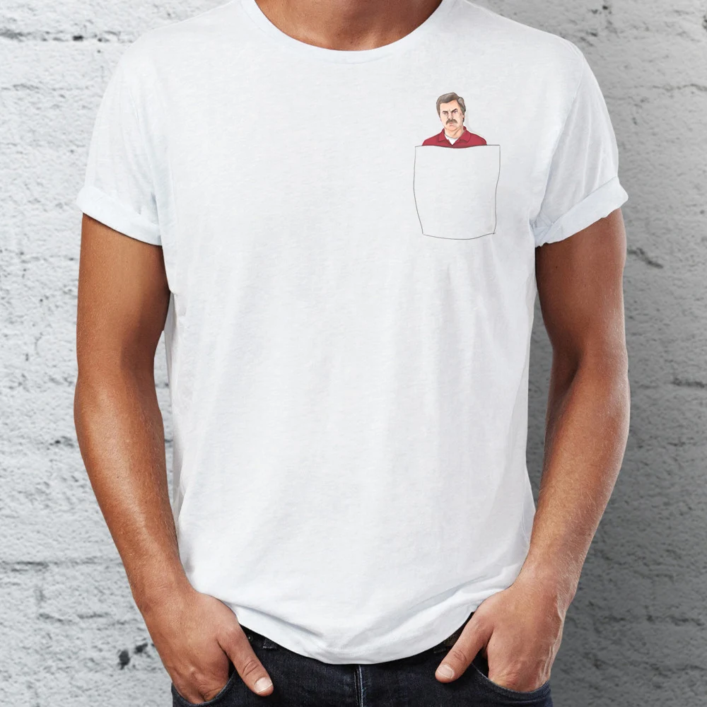 Мужская футболка Ron Swanson внутри кармана для парка и отдыха|ron swanson|men t shirtt shirt |