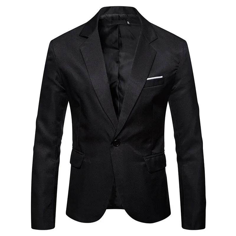 

Mens Blazer Jacket 2020 New Business Casual Single-breasted Solid Color Mens Suits Blazers Man Formal Blazer Masculino