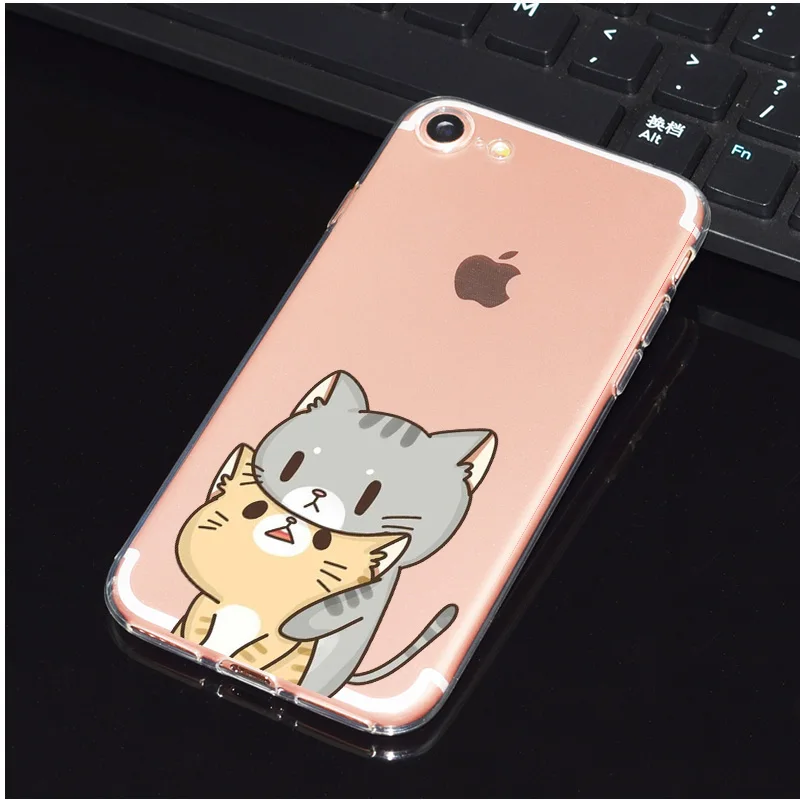DREAMFOX L513 милый Кот силиконовый чехол-накладка из мягкого ТПУ чехол Обложка для Apple iPhone 11 Pro XR XS Max 8X7, 6, 6 S, Plus, 5, 5S SE 5C 4 4S - Цвет: L8206