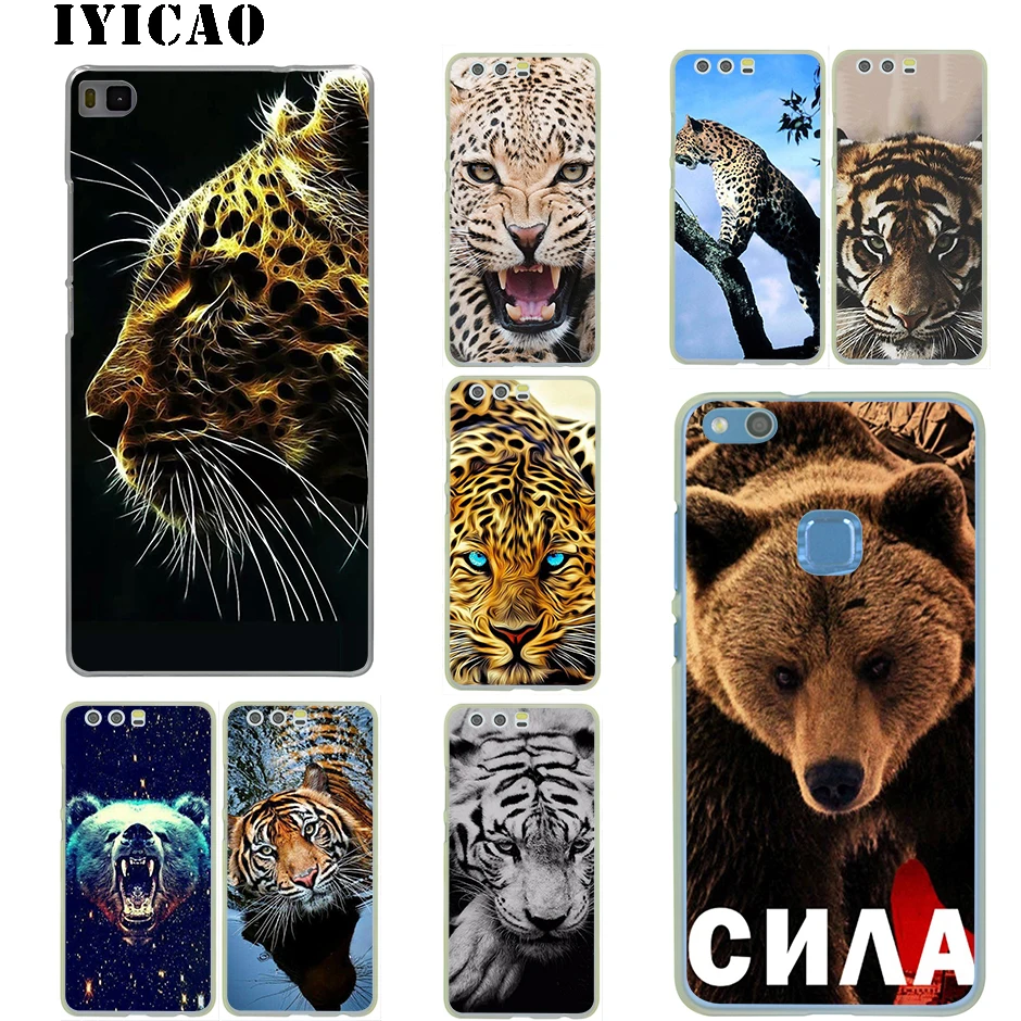 Волк тигр Лев Леопард медведь Жесткий Для Huawei P30 P20 P9 P10 Plus P8 Lite Pro P Smart Z Nova 2i 3i 4
