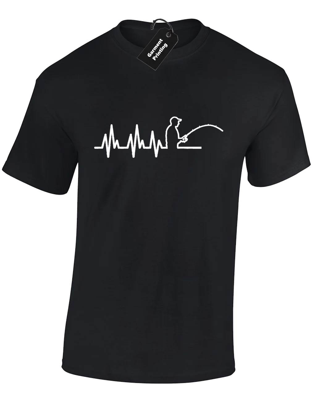 Рыболовная EKG ECG Мужская футболка забавная Рыбацкая рыболовная карпа подарок