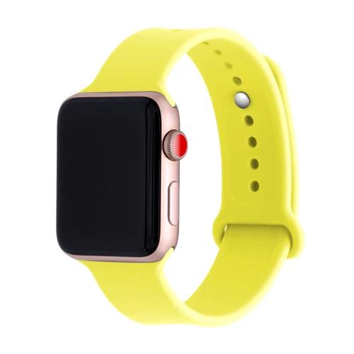 Силиконовый спортивный ремешок для apple watch, ремешок для apple watch 5, 4, 3, ремешок 44 мм, 40 мм, correa Iwatch 5, 42 мм, 38 мм, ремешок для часов, браслет, ремень - Цвет ремешка: yellow