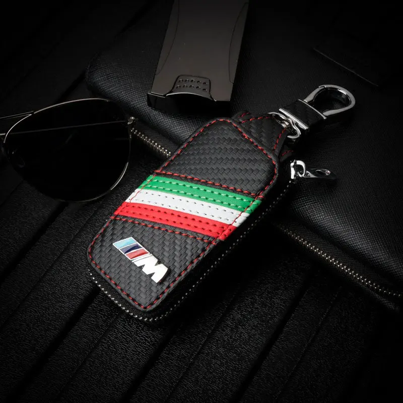 Углерода Волокно кожаный чехол для ключей BMW/M эмблема случае ключ bmw ключевых