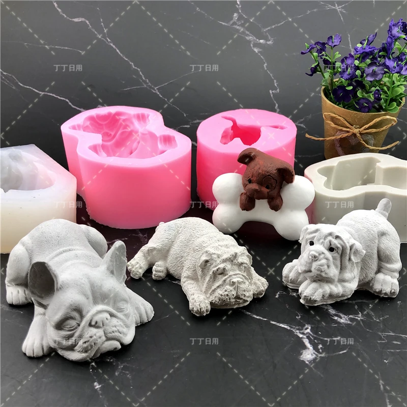 

Pudding Cake Mold Mould Silicone Mousse 3D Ice Cream Decoration Dog Fondant clay mould animal cake tool for bakeware