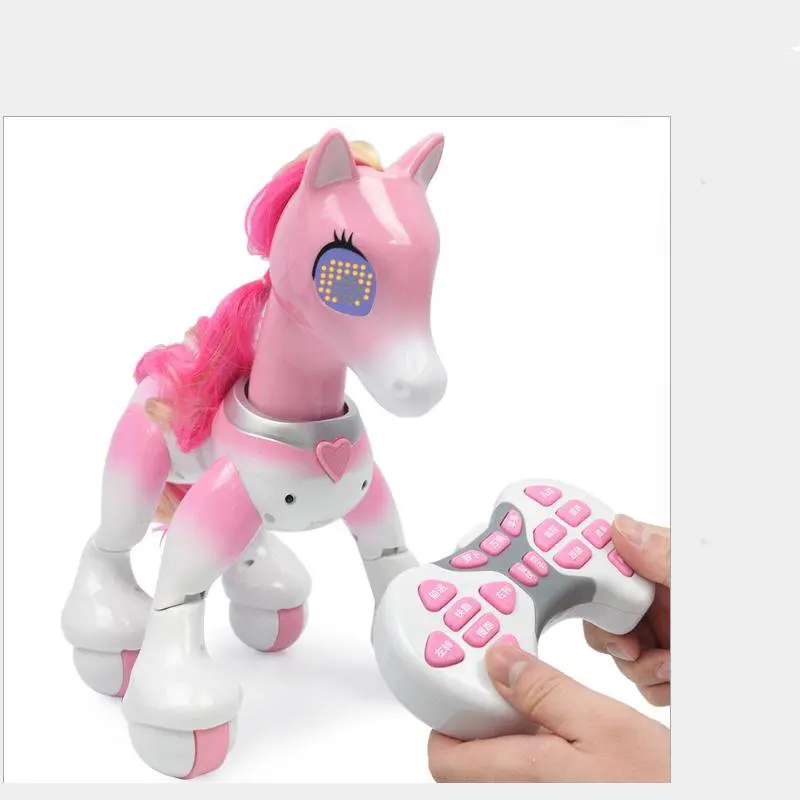 PINK NO RETAIL BOX Электрическая умная лошадка Unicor игрушка для детей пульт дистанционного управления детский робот сенсорный Индукционный электронный питомец развивающие игрушки - Цвет: PINK NO RETAIL BOX