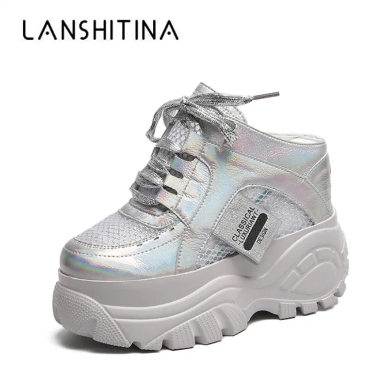 Новинка женские шлепанцы повседневная обувь на танкетке 11 см Летние кеды высокой