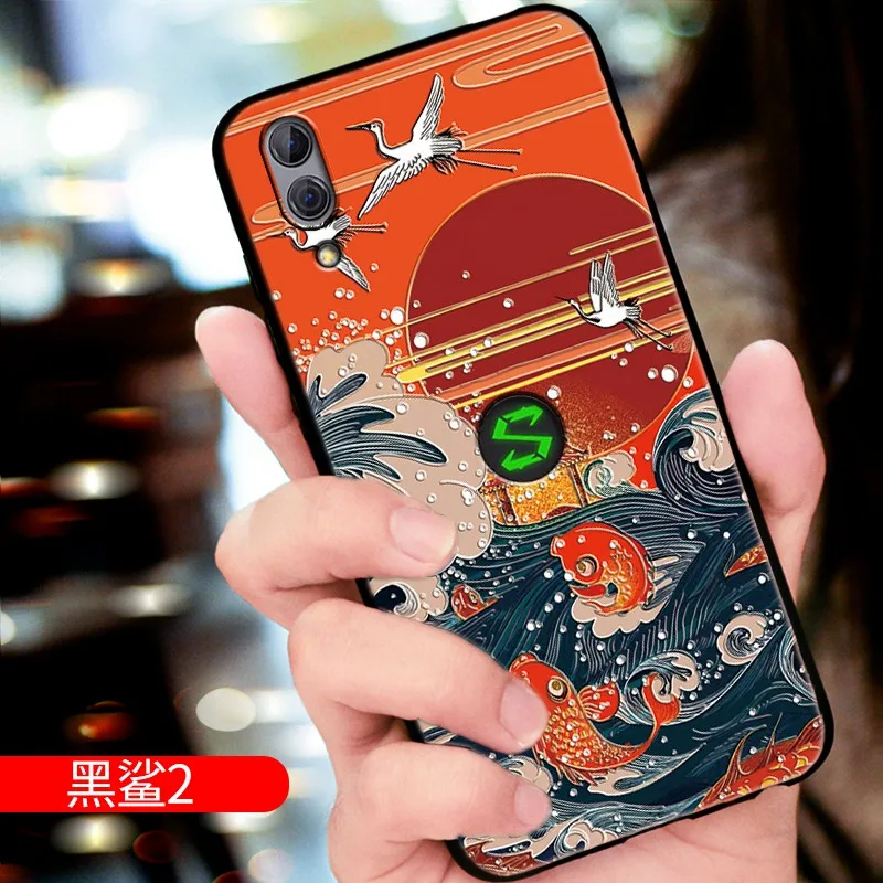 Китайский Sayings Yu Yue Longmen Carps Jumping Dragon Gate Arts чехол для телефона Xiaomi Black Shark 2 Games |