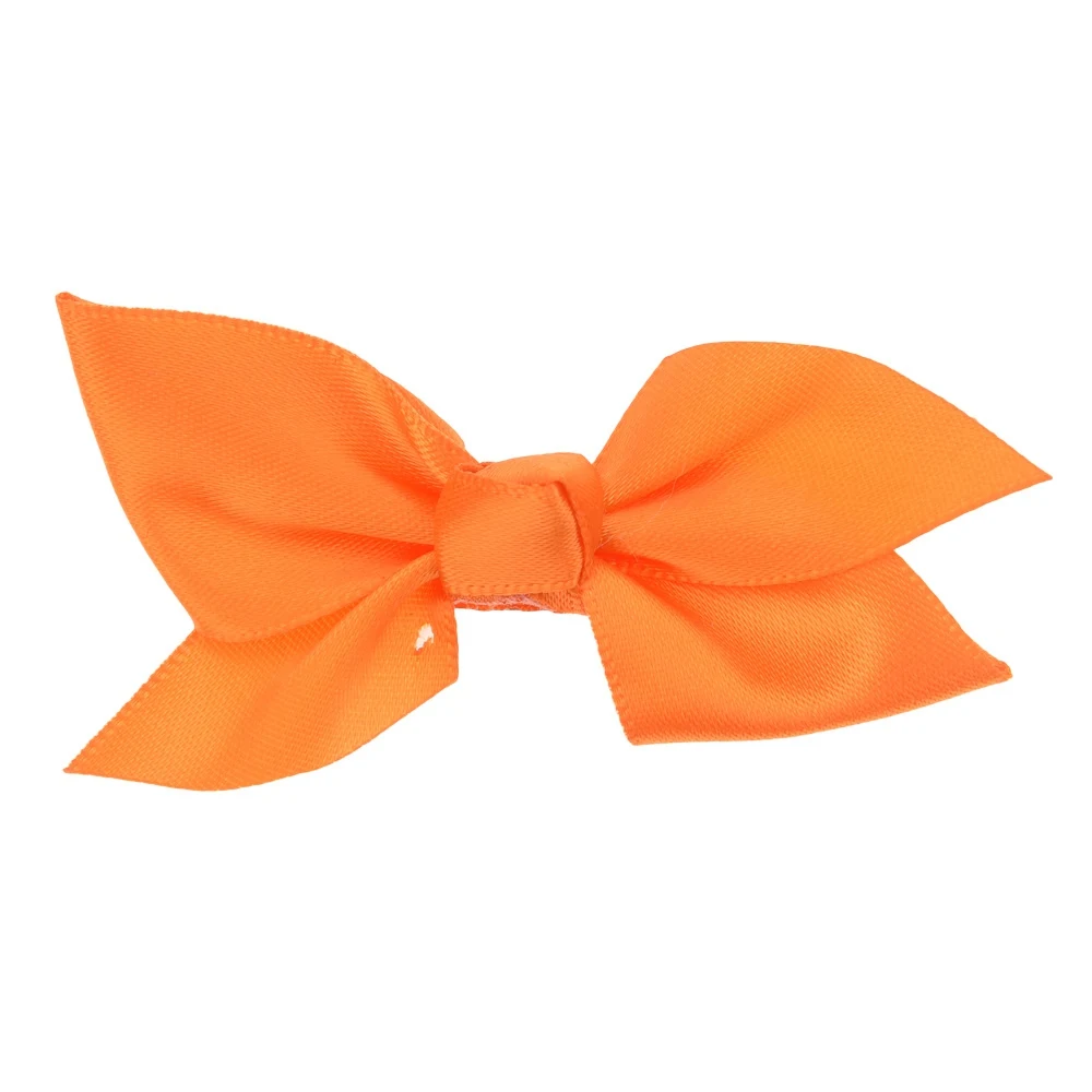 Orange 20 шт. лента 3*6 см банты DIY аксессуары для волос гладкий бант милый бант аксессуар бабочка бутик головной убор для повязки на голову - Цвет: Orange