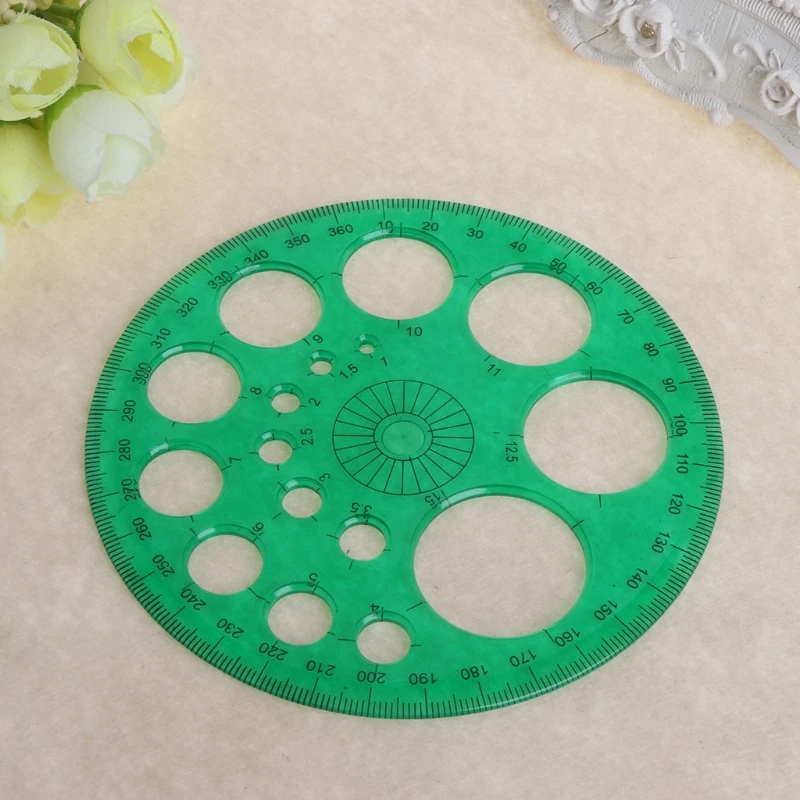 360 градусный транспортир круглая линейка Круглый шаблон школьные чертежные