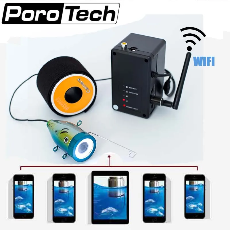 

WF01WSL 15M 30M 50M 1000TVL WiFi Underwater Camera Fish Finder Video Camera Kit 12PCS White LEDs lens Video for ice Fish Finder