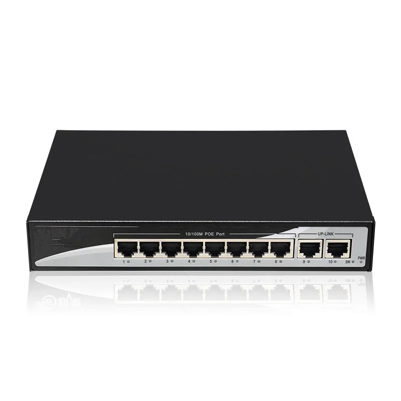 8 портов POE s + 2 порта Lan Мбит/с стандартный коммутатор 802.3af для IP-камеры Ethernet PoE