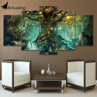 artsailing hd printed 5 piece canvas art enchanted tree scenery painting wall pictures for living room home decor ny 7632b