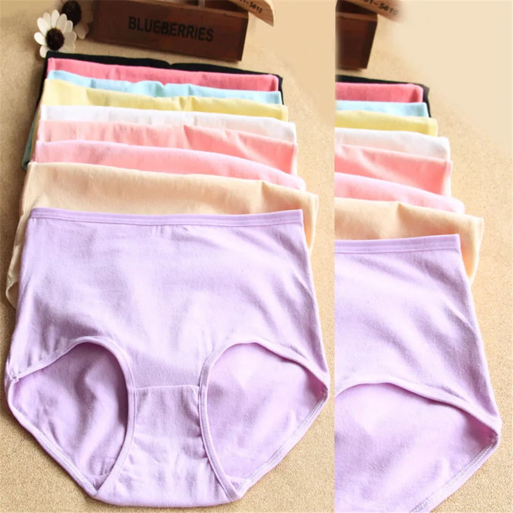 High waist abdomen woman cotton underwear Candy color women's waisted version of |