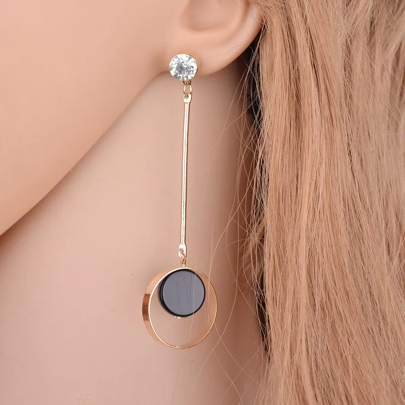 Bijoux Brincos новые модные геометрические длинные ассиметричные серьги Стразы