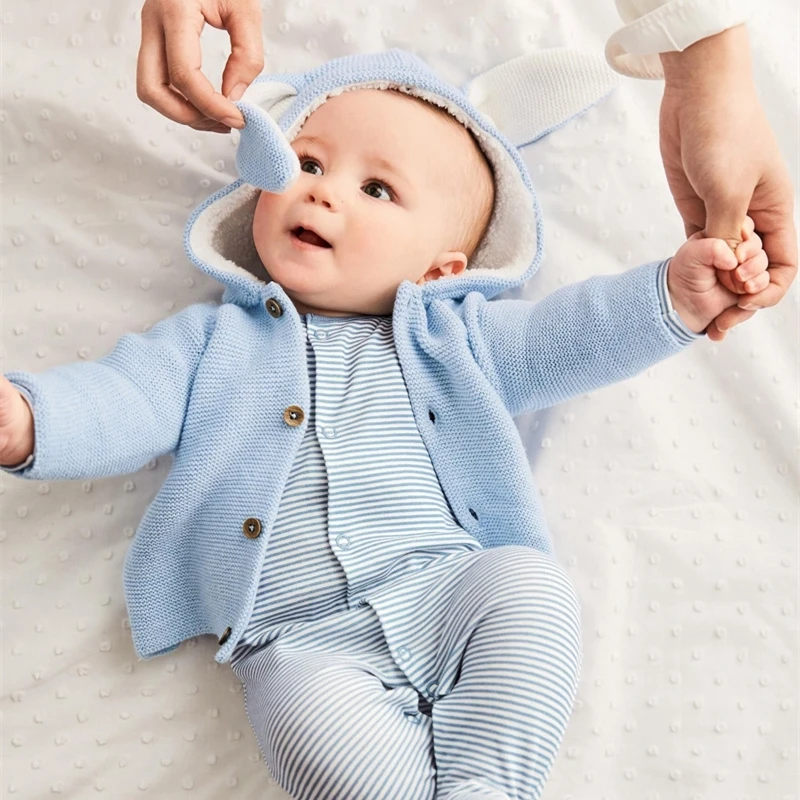 2019 вязаный свитер для новорожденных девочек и мальчиков пальто верхняя одежда