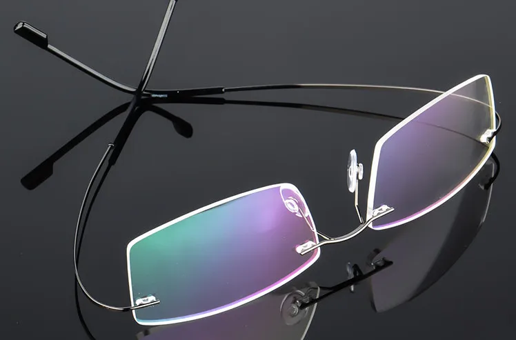 Классический ультра-светильник rimless оправы для очков мужские и женские Титан