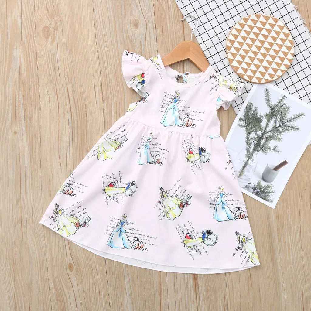 Kids Dress Toddler Baby Girl Clothes Cartoon Princess Sleeveless Outfits Robe Enfant Vaiana Cotton Clothing For Girls | Детская одежда