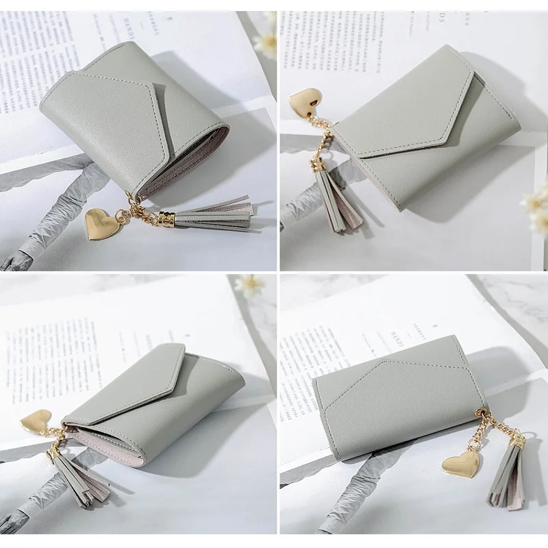 Женский модный кошелек мини с кисточкой Короткие кошельки корейский