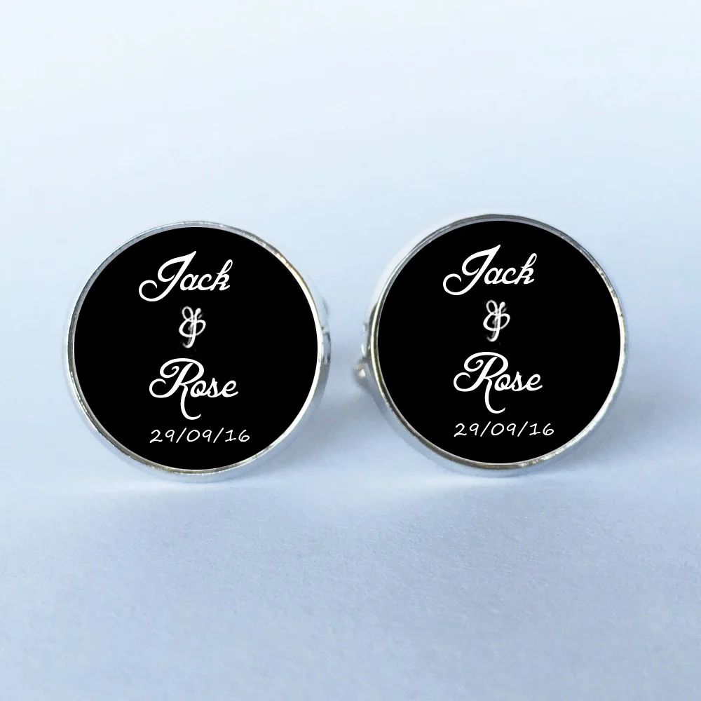 

can customize any word 1 Pairs Men Cufflinks High Quality Married Cufflinks Custom Name And Date Personalized Cufflinks Wedding