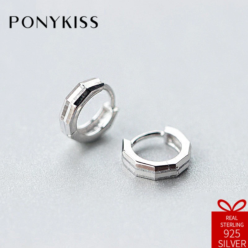 Стильные серьги кольца PONYKISS из настоящего серебра 925 пробы модные женские