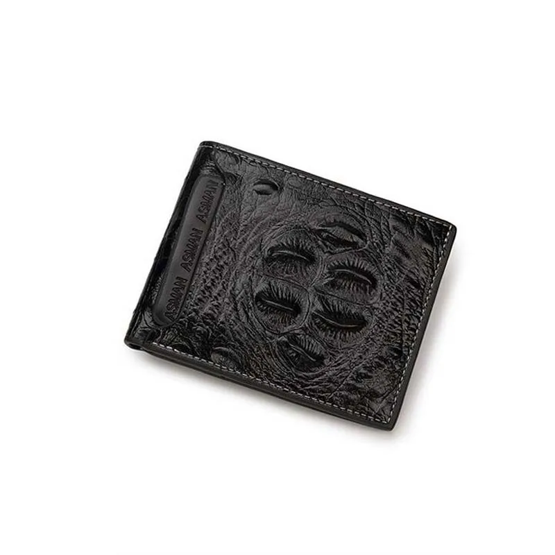 2018 высокое качество мужской мини кошелек кофе черный тонкий модный крокодиловый