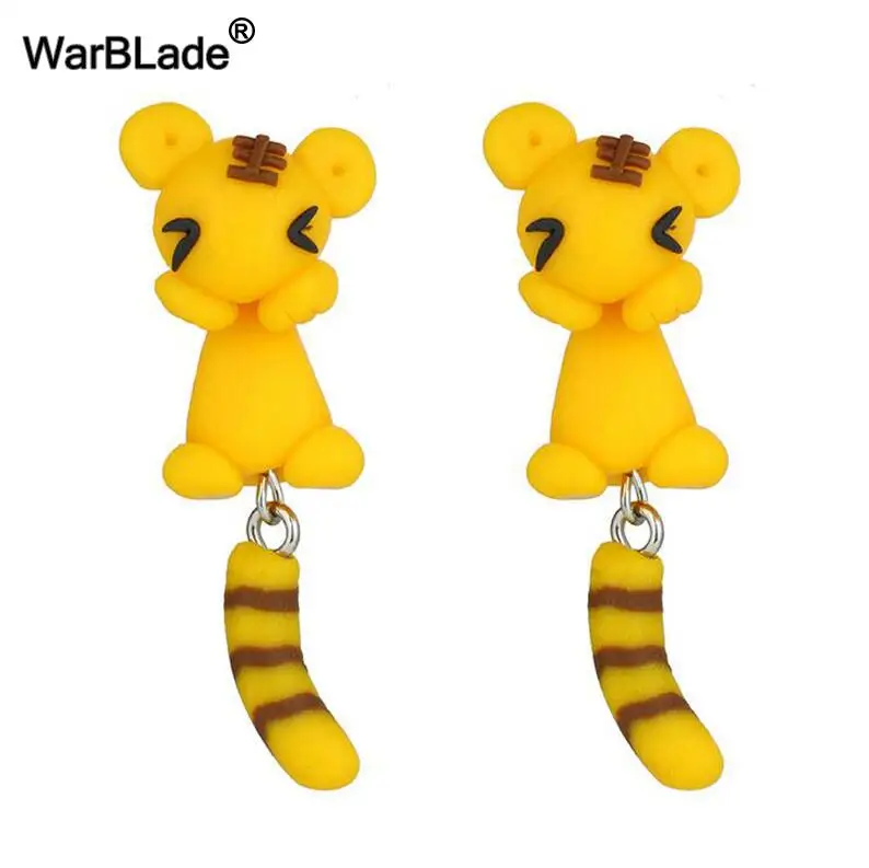 22 WarBLade 10 пар 3D серьги-гвоздики в виде собаки Мода ручная работа Полимерная Панда Свинья цветок серьга в виде динозавра для женщин ювелирные изделия - Окраска металла: 22