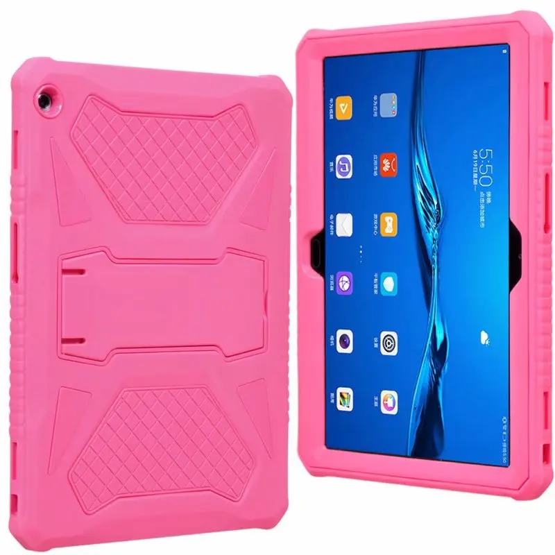 Силиконовый+ поликарбонатный чехол для всего тела для T3 9,6 ''AGS-L09 AGS-L03 AGS-W09 планшета ударопрочный корпус для huawei MediaPad T3 10 планшетный ПК+ подставка для ручек - Цвет: CAMEL